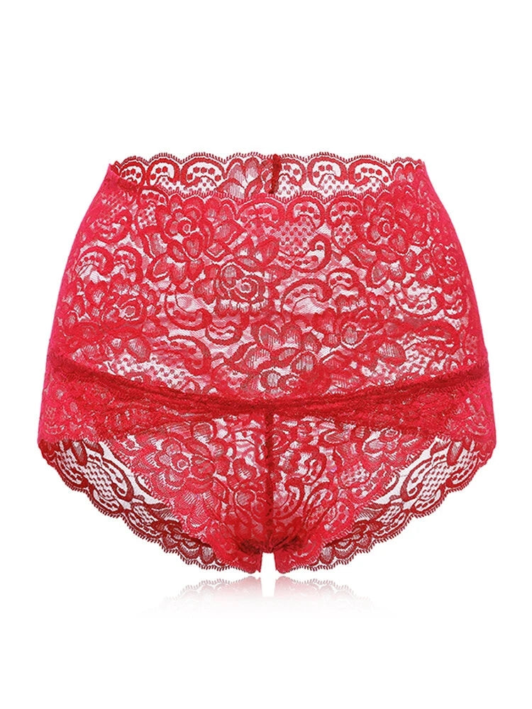 4-Pack High Waisted Lace Cotton Butt Lifter Sexy Panties