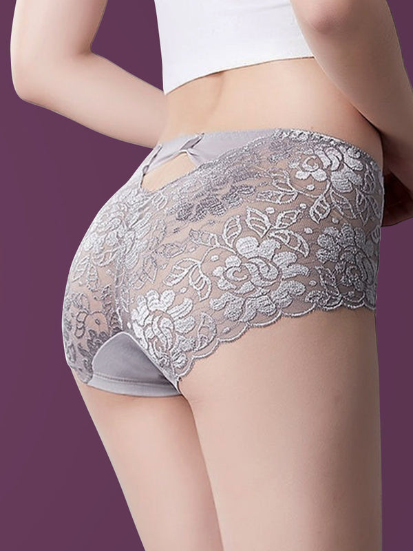 4-Pack Women Sexy Lace Hipster High-Cut Briefs