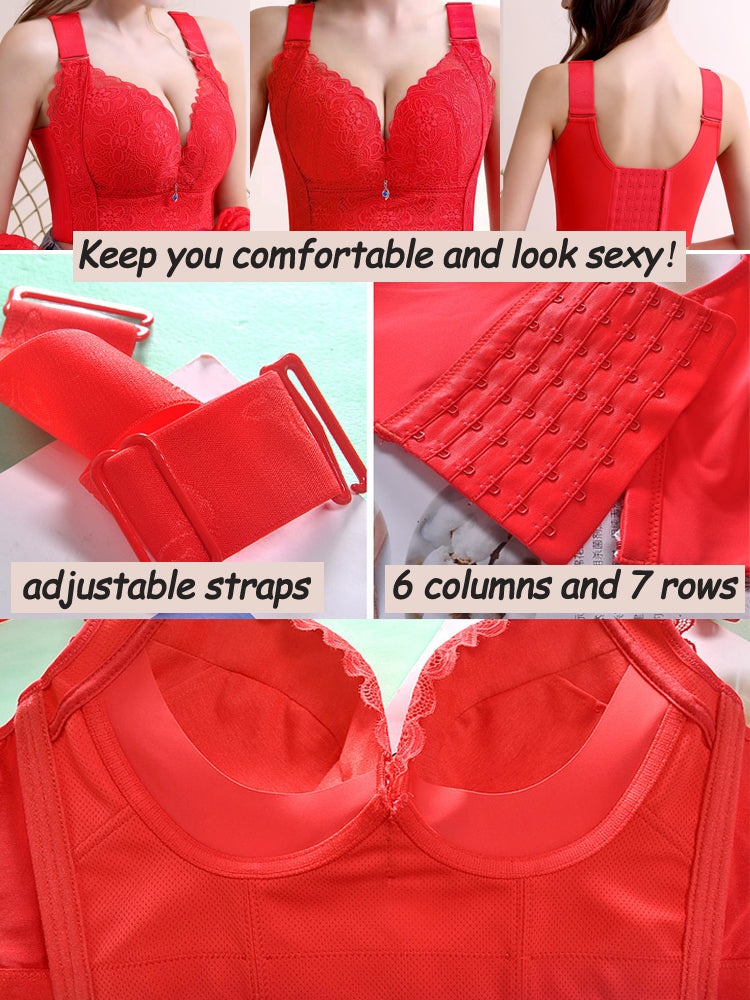 Breathable Lace Longline Wire-free Push Up Bras