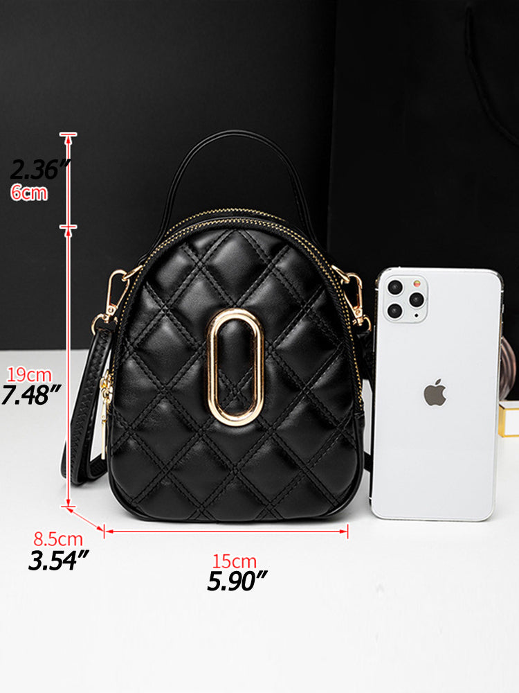 Small Crossbody Bags Diamond Pattern Shoulder Bag with Earphone Hole