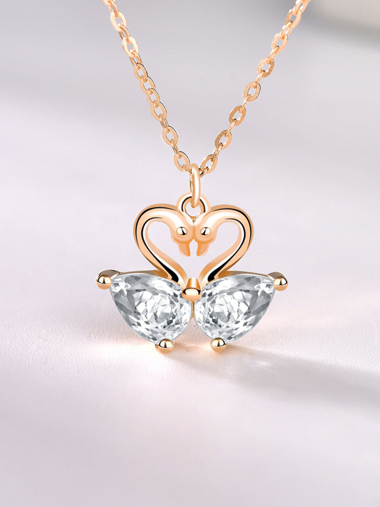 Swan Love Sterling Silver Necklace