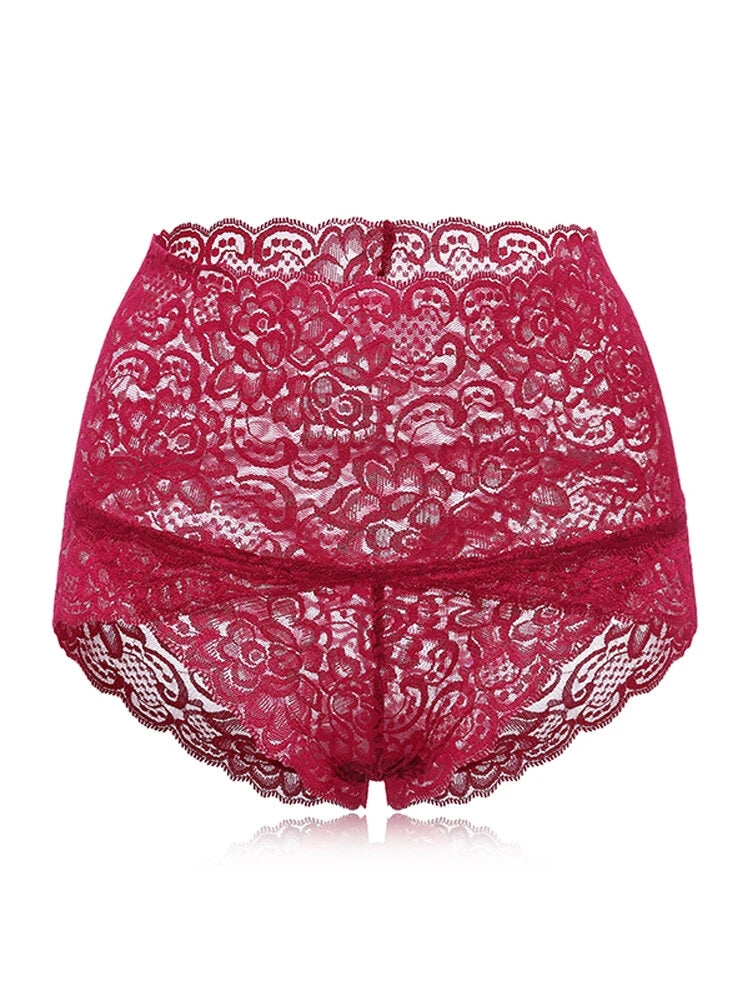 4-Pack High Waisted Lace Cotton Butt Lifter Sexy Panties
