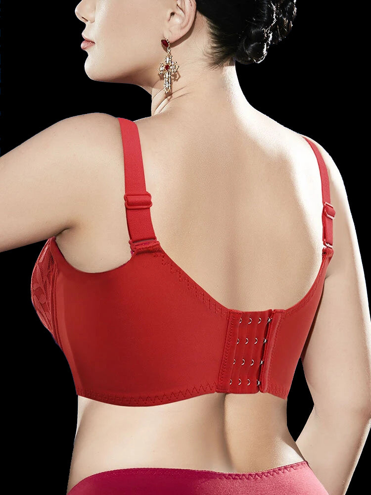 Women Lace Floral Trim Wireless Comfy Thin Bras