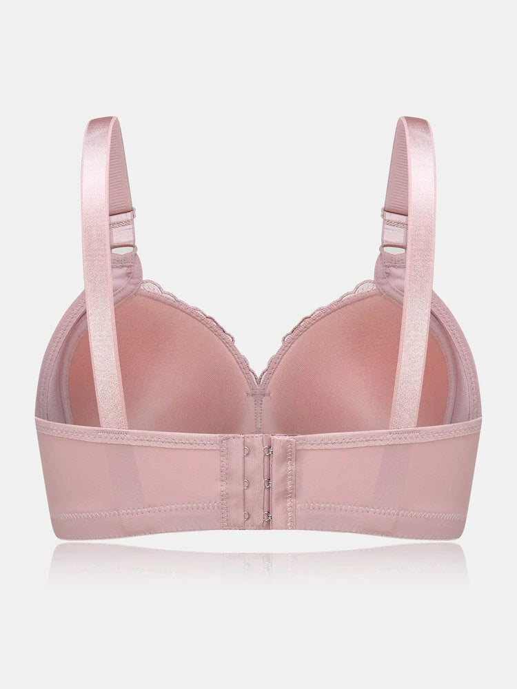 Women's Floral Wireless Light Full Cup Push Up Bra