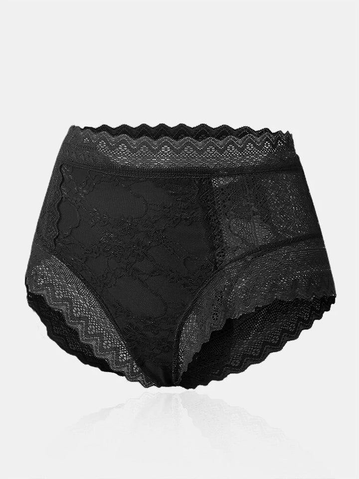 Women's High Waist Lace See Through Panties