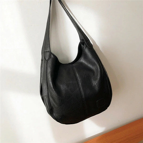 Women Multi-layer PU Leather Casual Shoulder Bag Work Purse