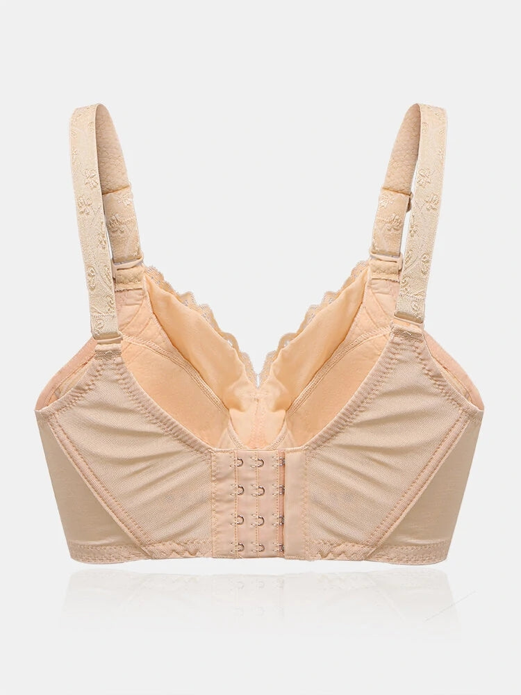 Breathable Lace Full Coverage Soft Wire Support Bra
