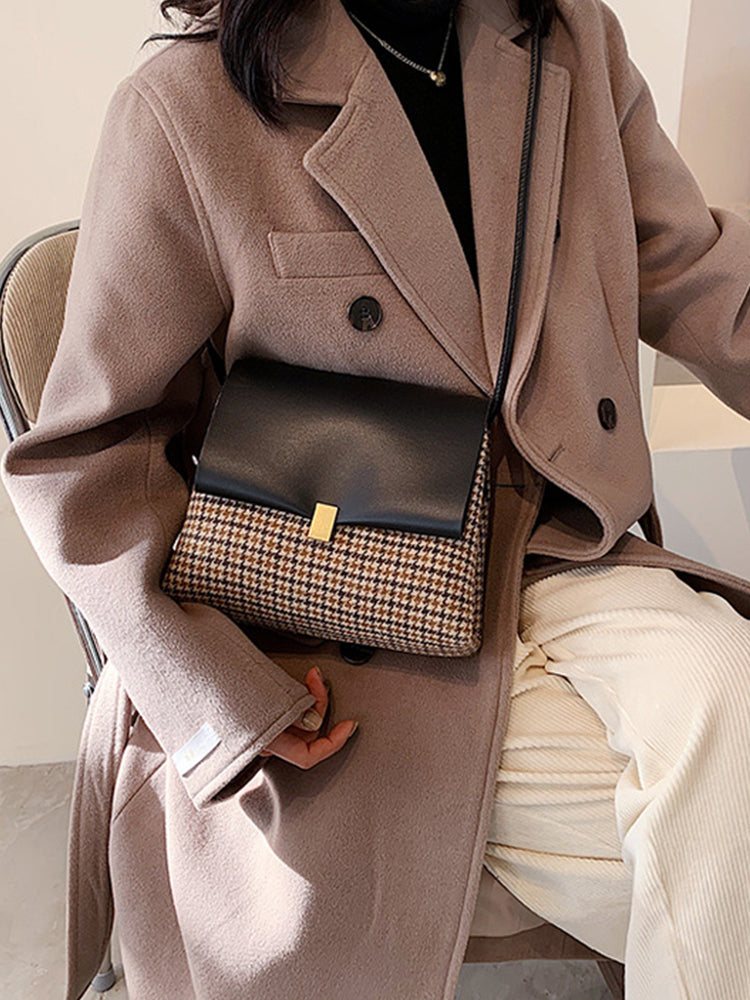 Women's Grid Crossbody Cell Phone Wallet Purse Handbags