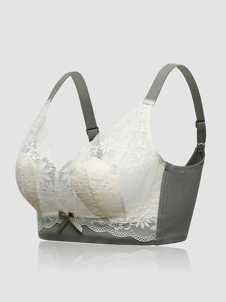 Lace Floral See Through Wireless Rabbits Ear Shaped Lined Bras