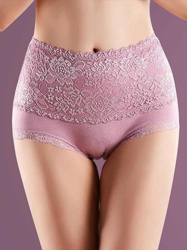 4-Pack Floral Designs Cotton High Waist Briefs