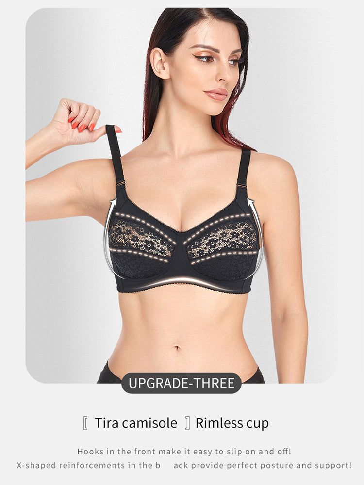 Breathable Floral Lace Cozy Wireless Bra