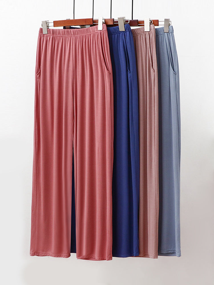 Women Modal Lounge Wide Leg Pants Soft Pajama Bottoms