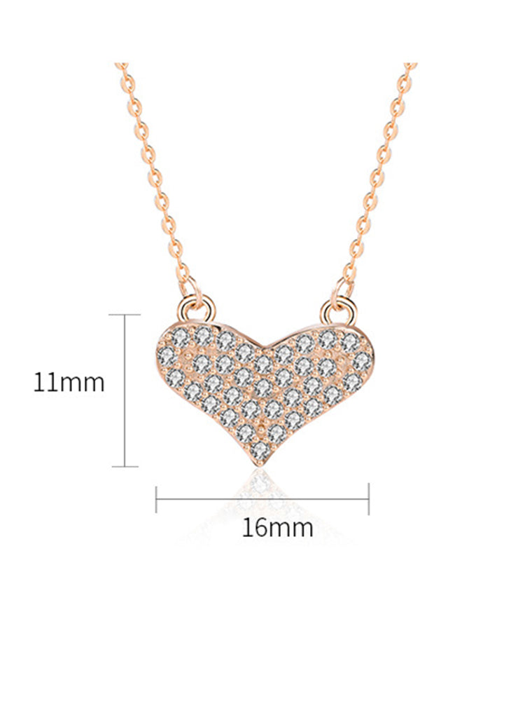 Diamond Cluster Heart Pendant Necklace