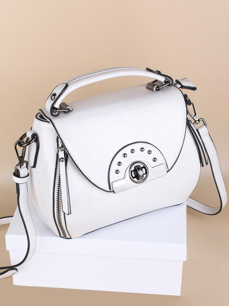 Women's Vintage Solid Color Soft Crossbody Purse Satchal Handbag