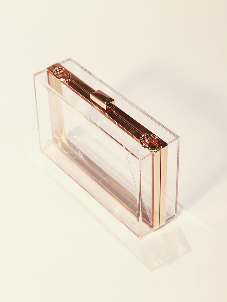 Transparent  Acrylic Box Evening Clutch Bag Clear Purse