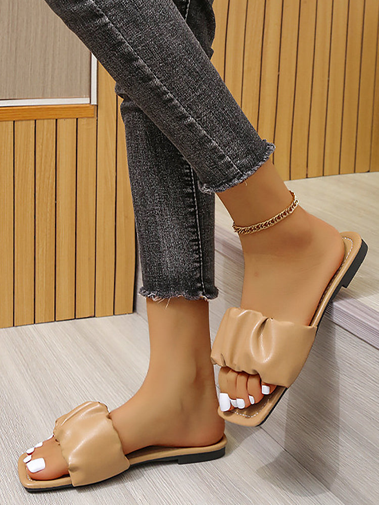 Women's Summer Open Toe Slip Flat Sandals