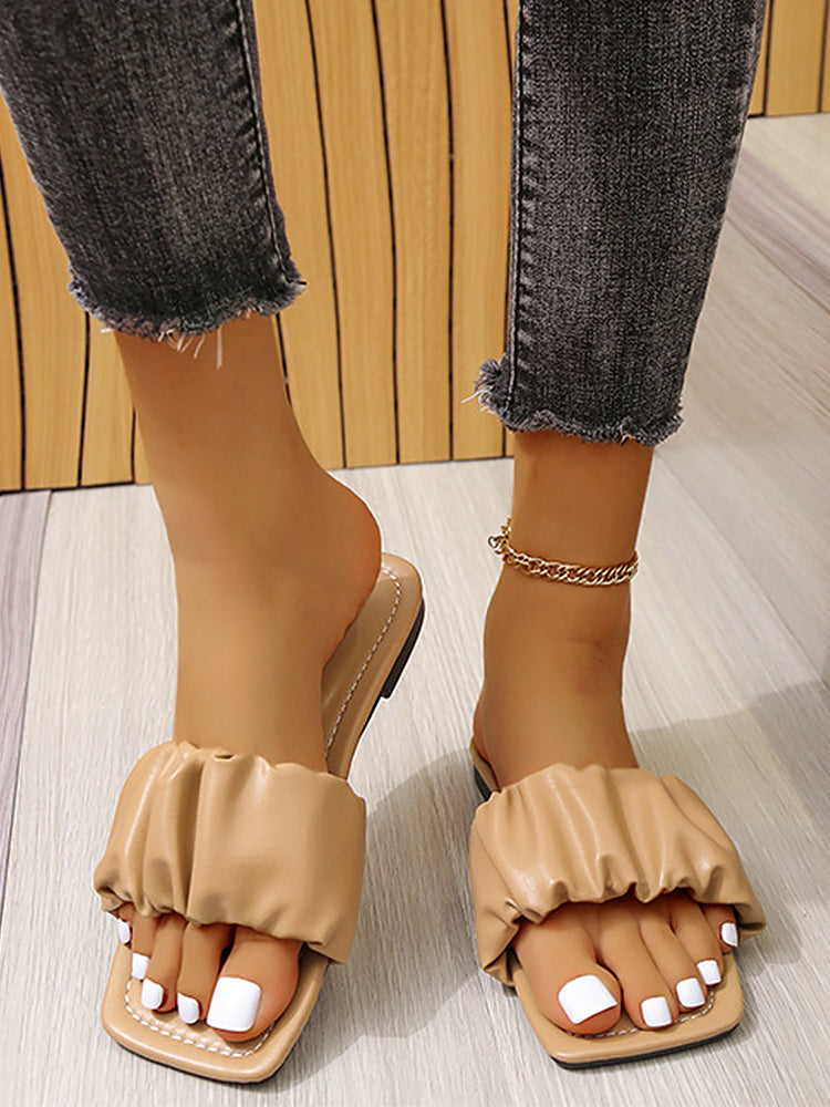 Women's Summer Open Toe Slip Flat Sandals