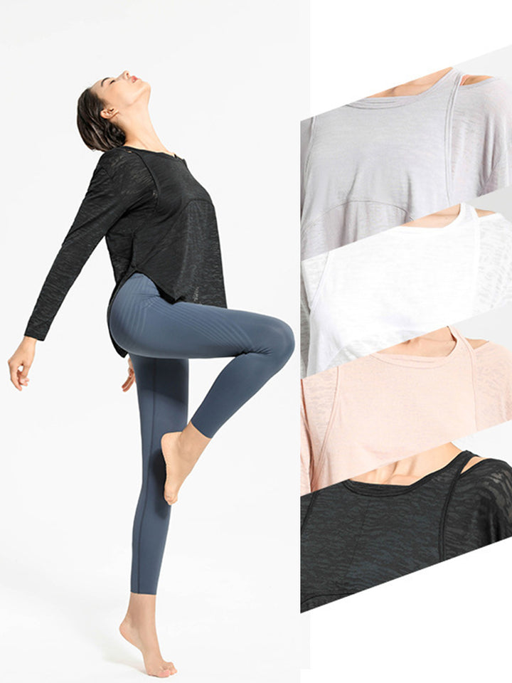 Long Sleeve Lightweight Yoga Compression Workout Tops Athletic Wear Shirts