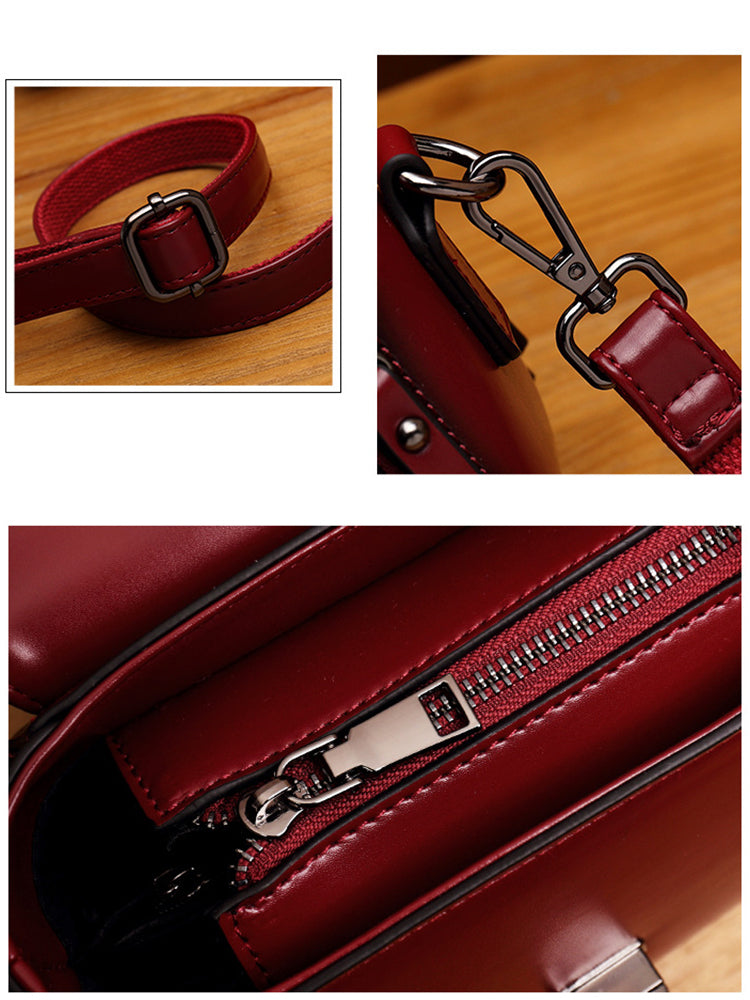 Women's Vintage Solid Color Soft Crossbody Purse Satchal Handbag