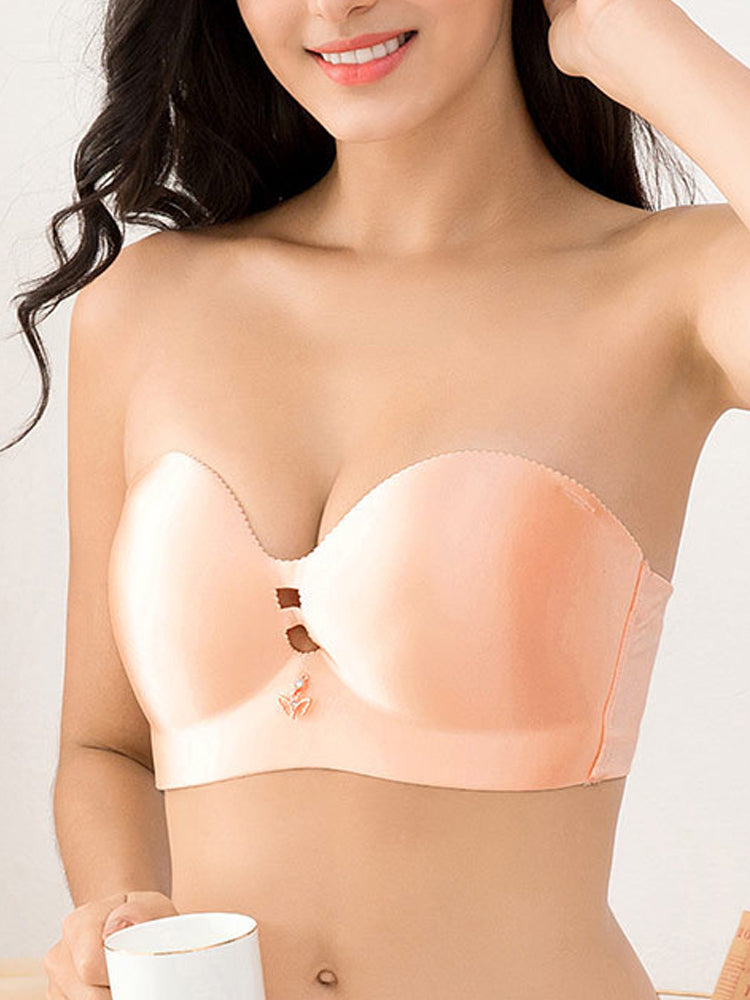 Sleek Strapless Wireless Bra with Removable Shoulder Strap