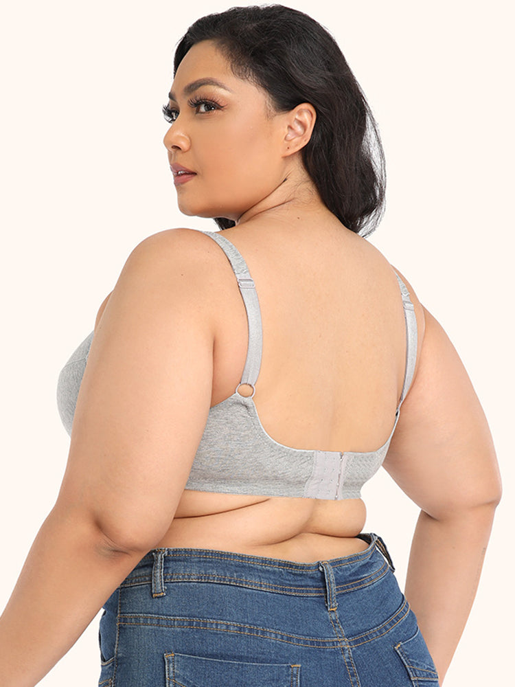 Comfort Cotton Floral Minimizer Underwire Bra