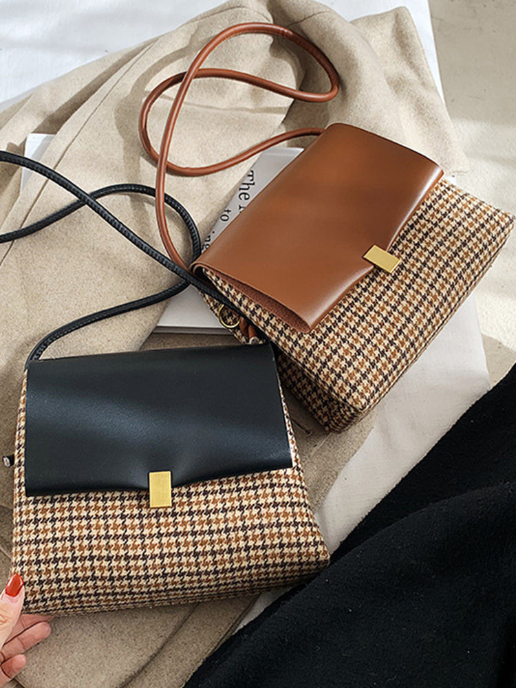 Women's Grid Crossbody Cell Phone Wallet Purse Handbags
