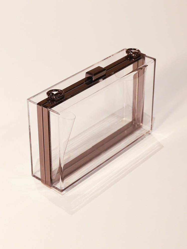 Transparent  Acrylic Box Evening Clutch Bag Clear Purse