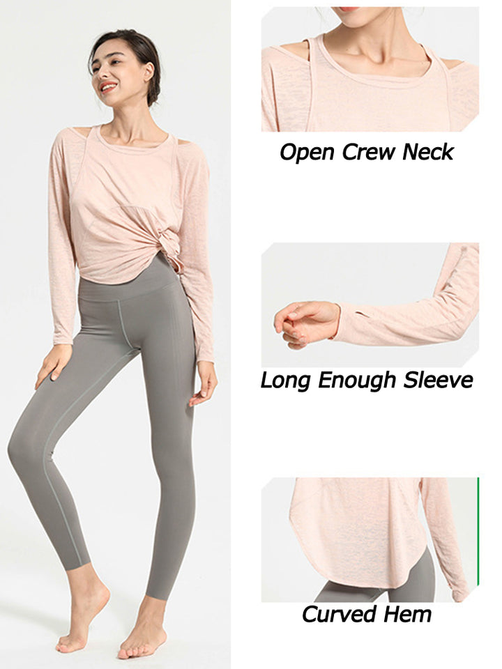 Long Sleeve Lightweight Yoga Compression Workout Tops Athletic Wear Shirts