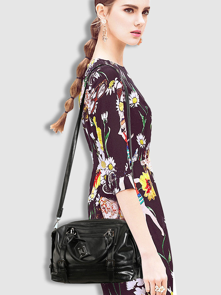 Women Vintage Boston Handbag Shoulder Bag Crossbody Bag