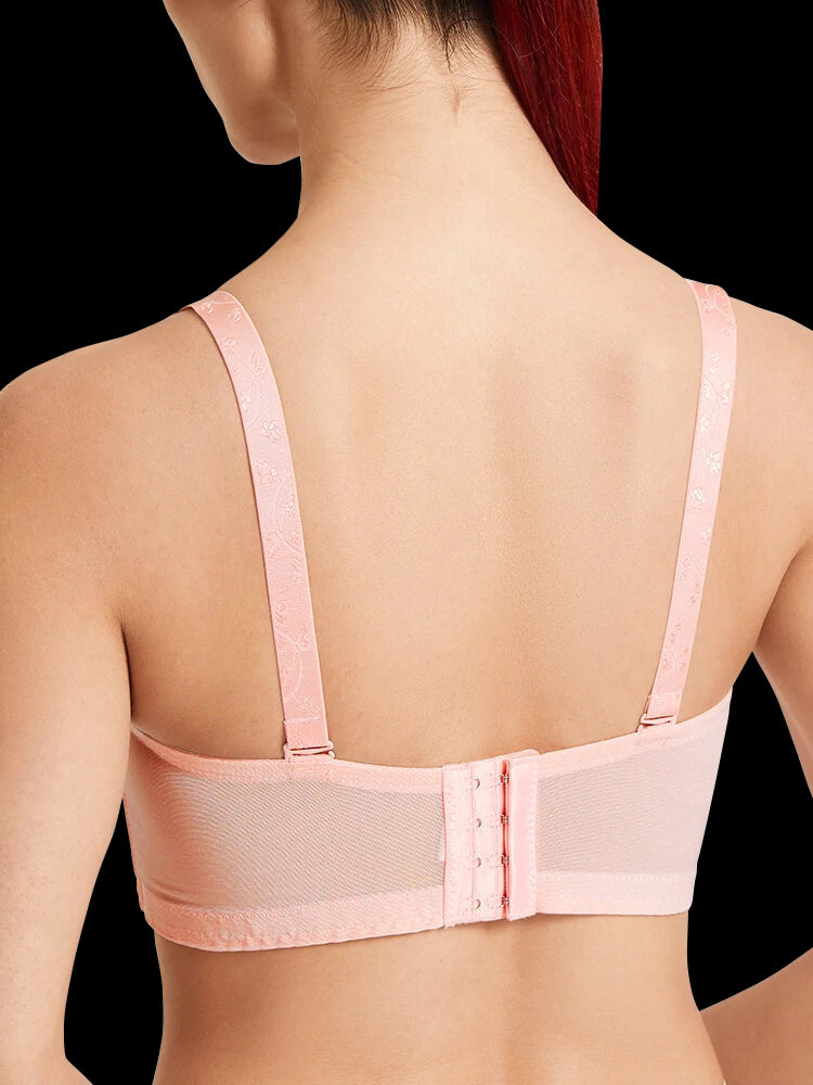 Lace Jacquard Underwire See Through Non Padded Bra