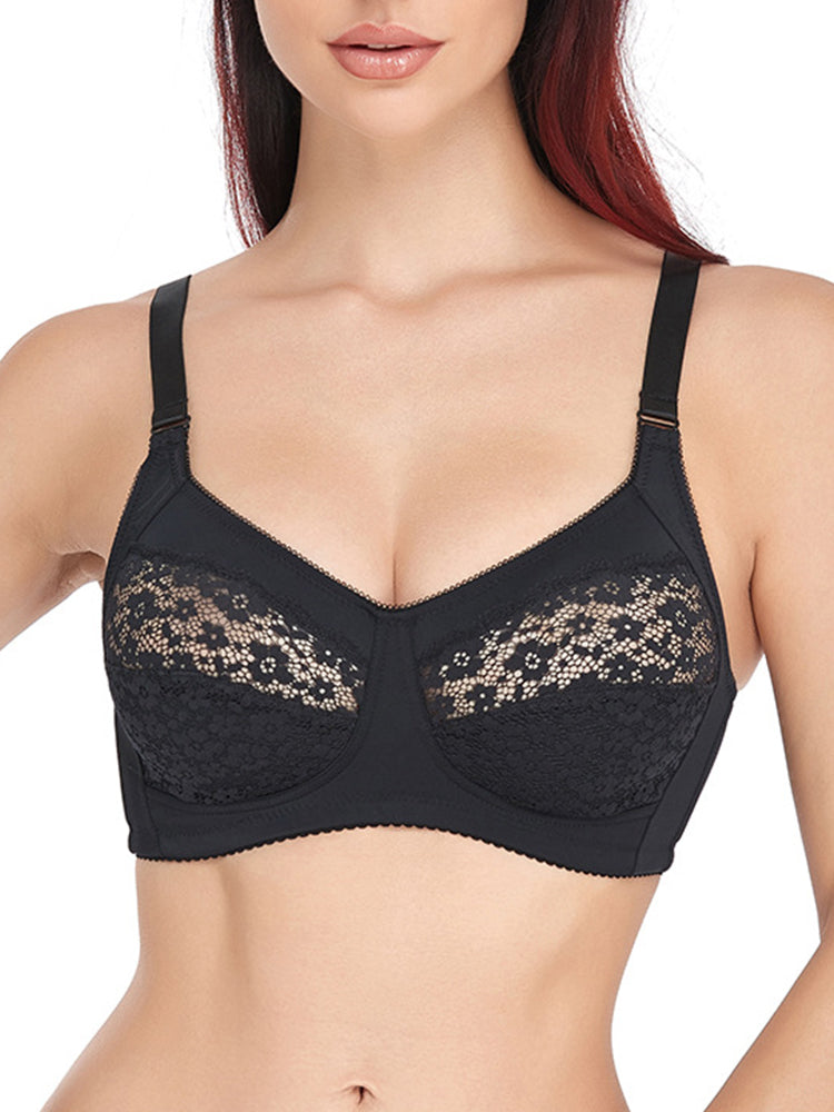 Breathable Floral Lace Cozy Wireless Bra