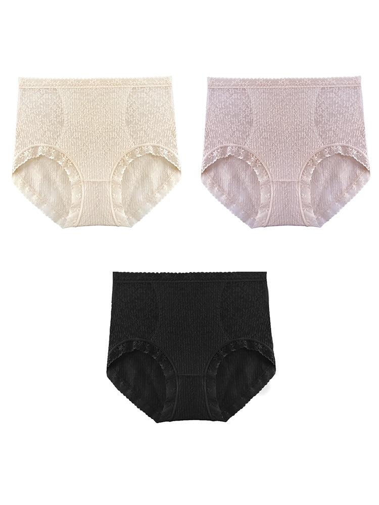3-Pack Breathable Lace Tummy Control Briefs