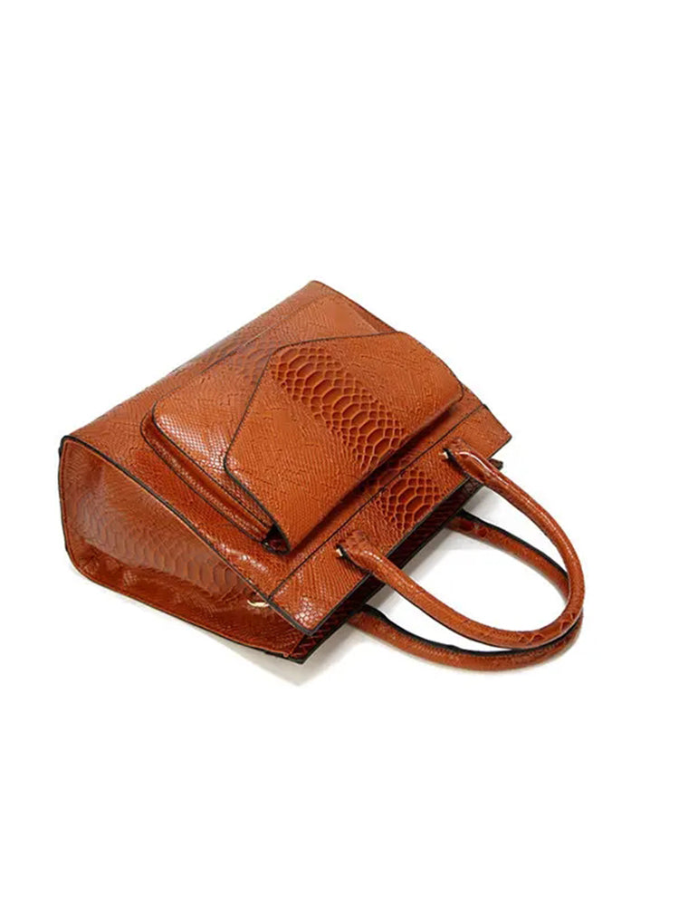 Women Snake Pattern Tote Bag Casual Large Capacity Crossbody Bag