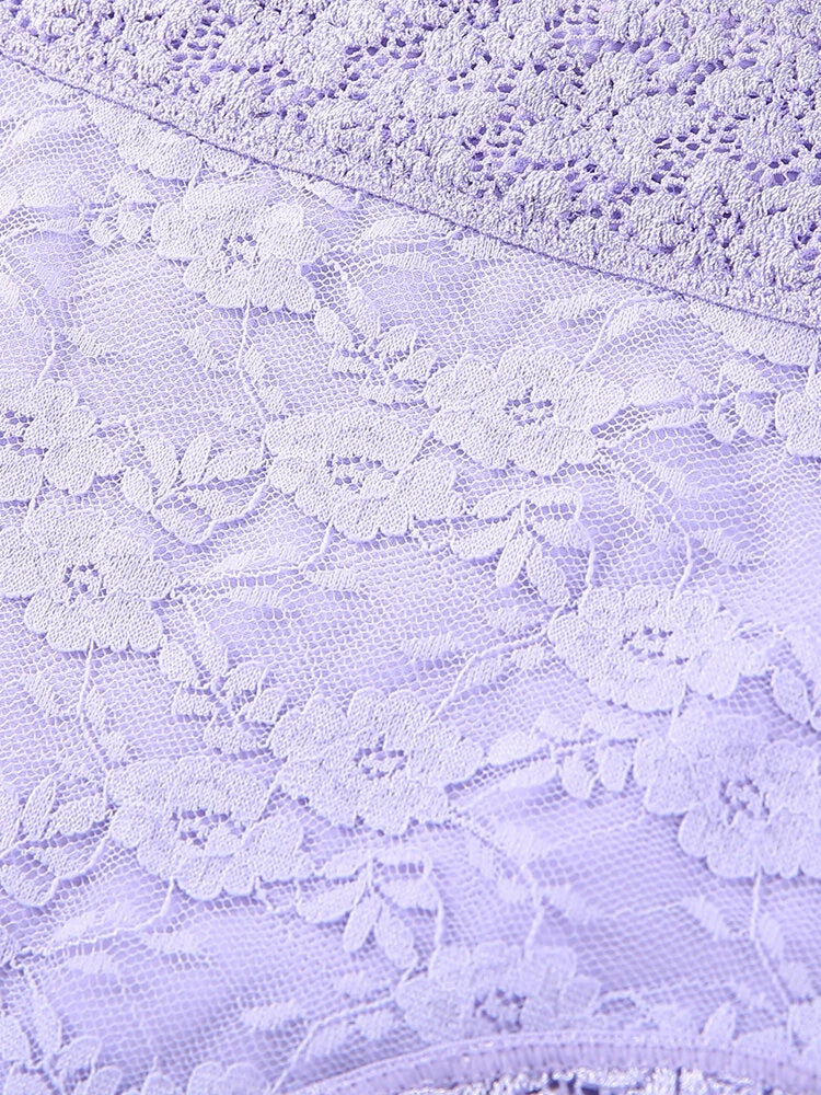 Women High Waist Cotton Lace Stretch Regular Briefs