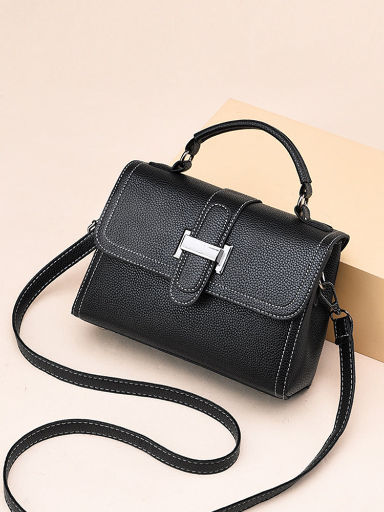 Women's Causal Soft Litchi PU Leather Crossbody Bag Handbag