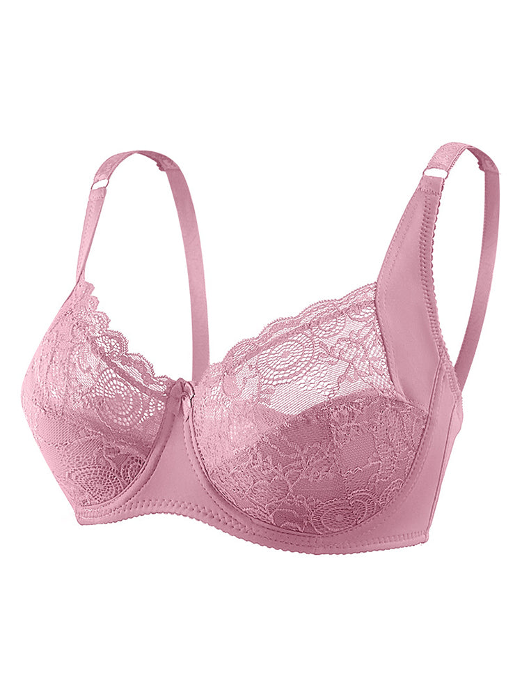 Breathable Lace Plus Size Underwire Full Cup Bra