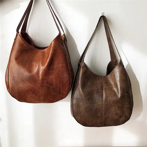 Women Multi-layer PU Leather Casual Shoulder Bag Work Purse