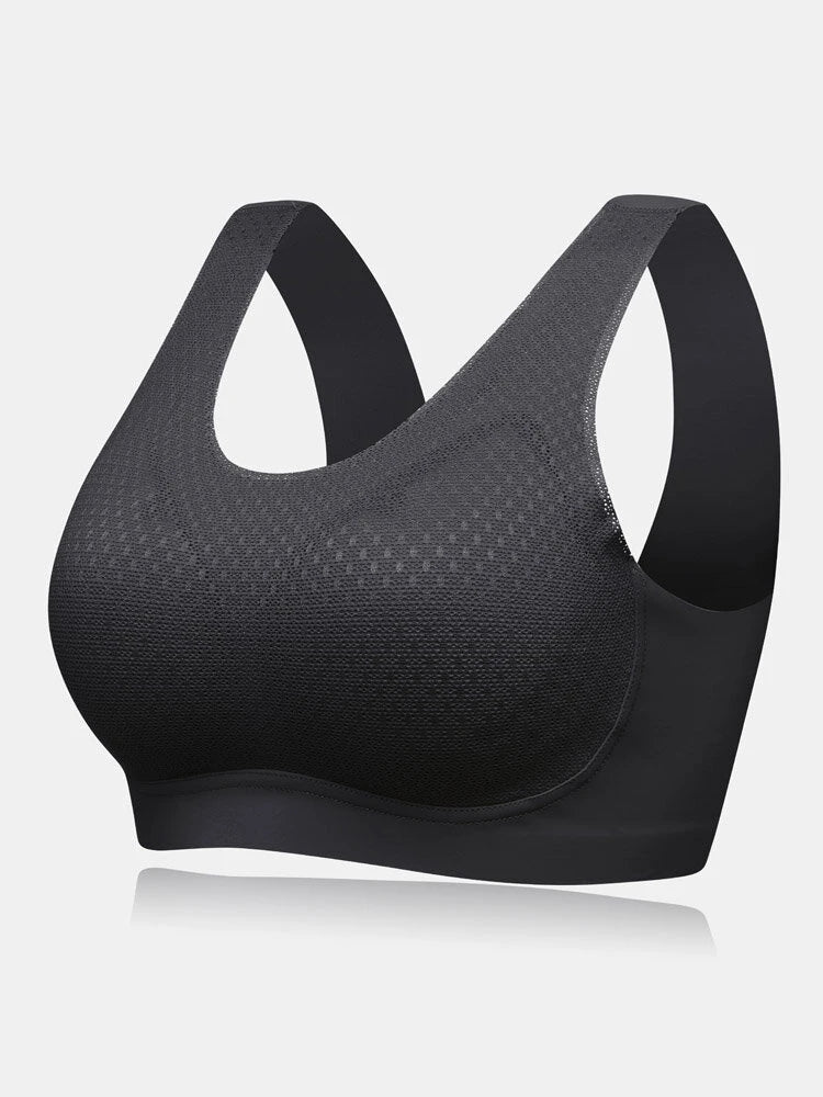 Solid Lightly Wide Strap Shoulder Breathable Wireless Bra