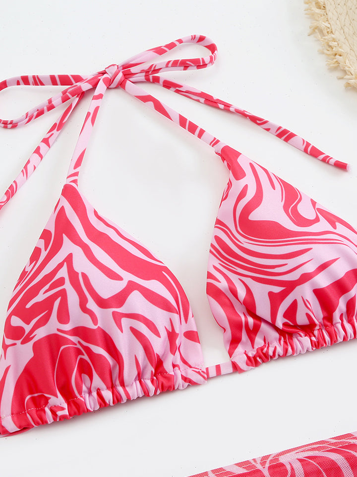 Tie Dye Bikini Set Swimsuit with Sarongs Cover Ups Beach Skirt
