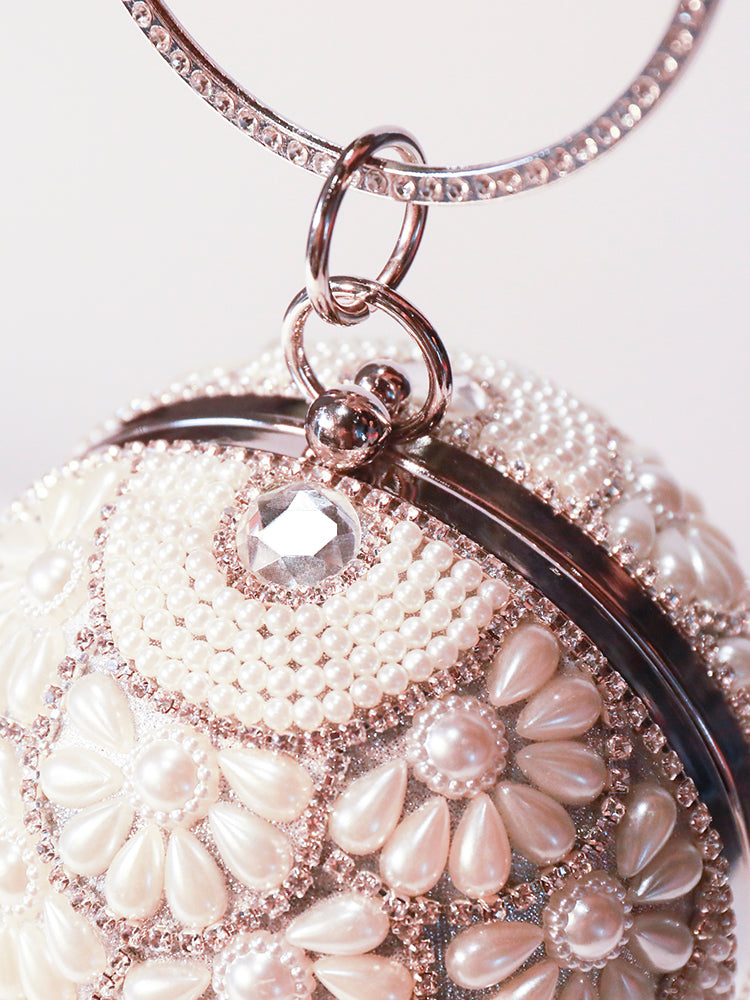 Round Ball Crystal Evening Clutch Purse Tassel Wedding Party Hand Bags