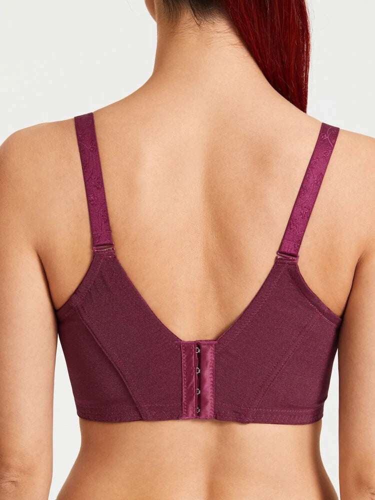 Breathable Lace Full Coverage Soft Wire Support Bra