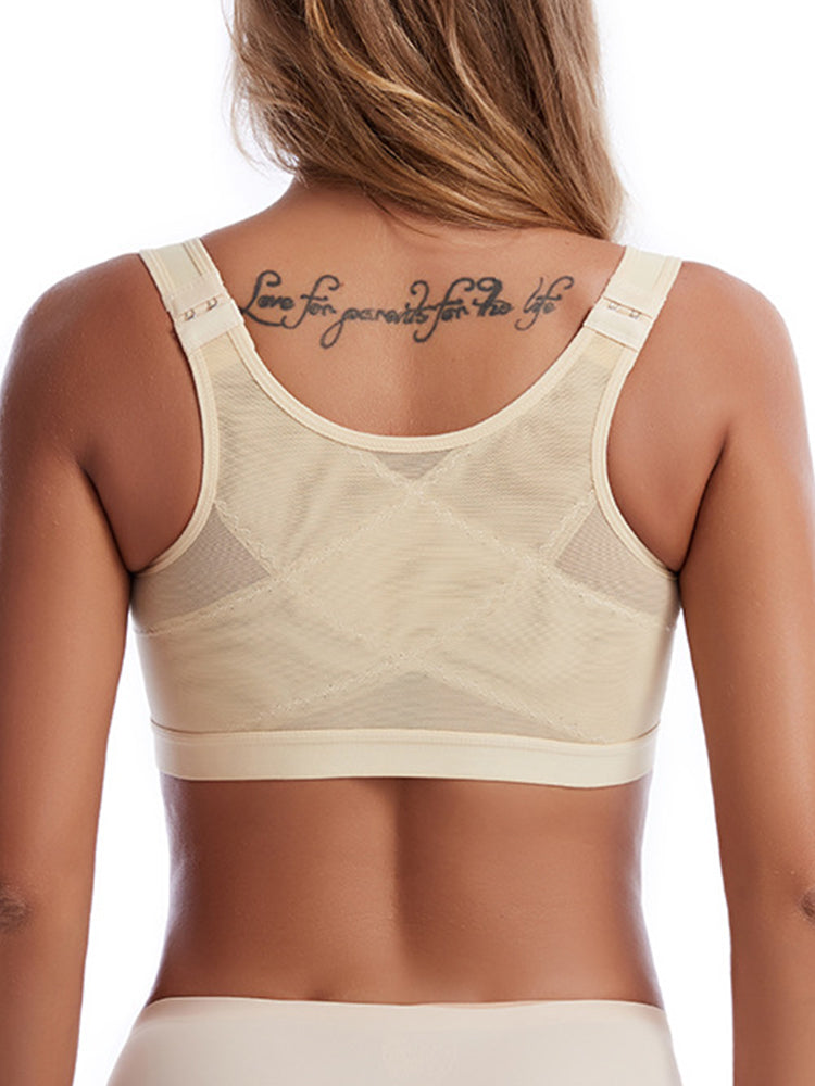 Front Closure Sports/ Yoga Bra with Adjustable Shoulder Straps