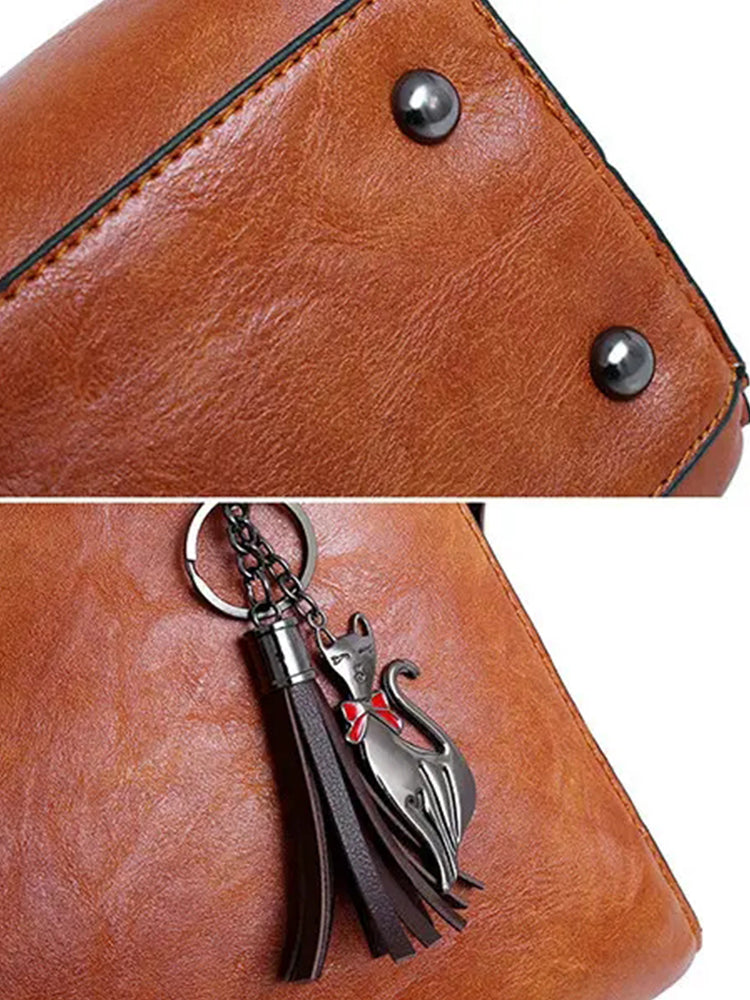 Women Leather Handbags Multi-function Crossbody Bags Purse Set 4pcs