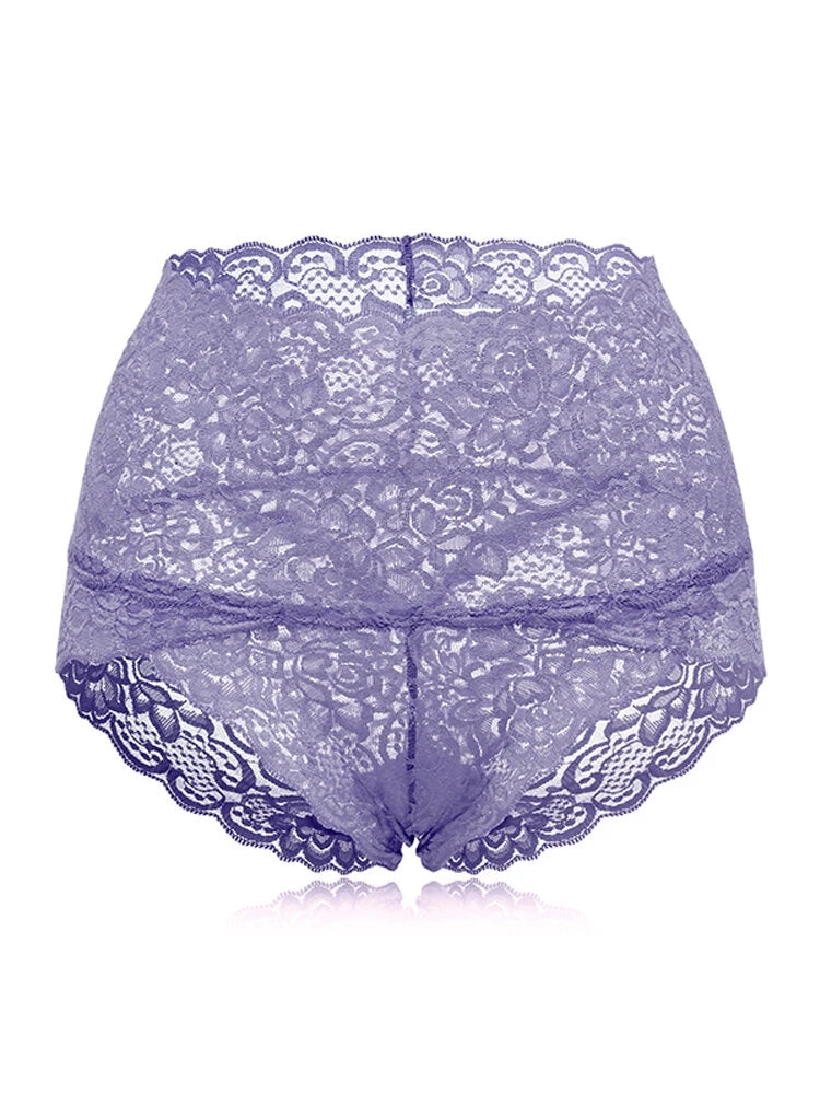 4-Pack High Waisted Lace Cotton Butt Lifter Sexy Panties