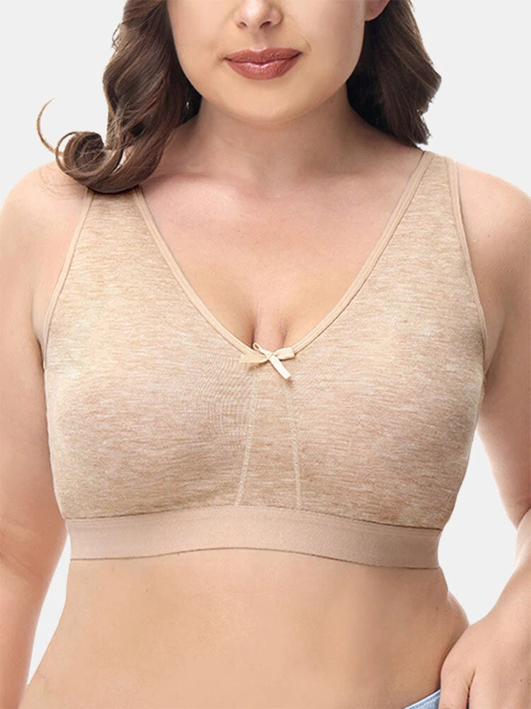 Women's Breathable Cotton Plus Size Wireless Bra