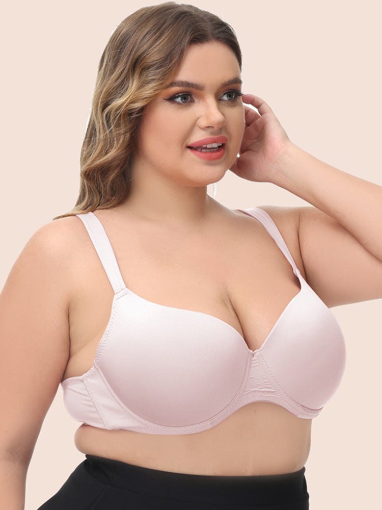 Women's Solid Color Full Cup Underwire Push Up Bra