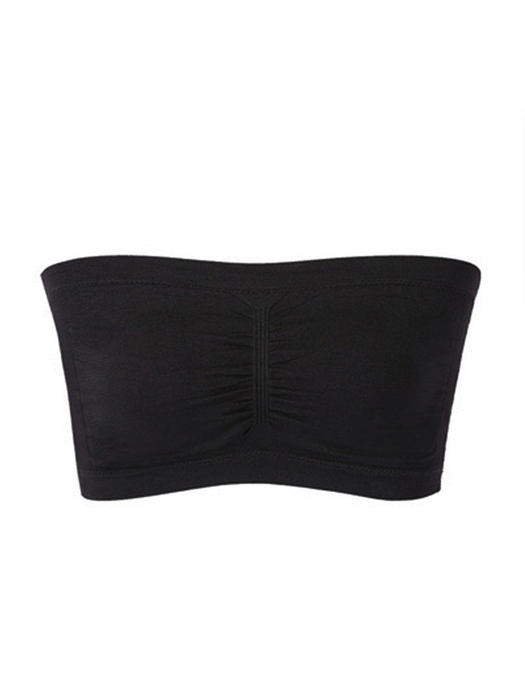 Comfortable Seamless Solid Bandeau Bra