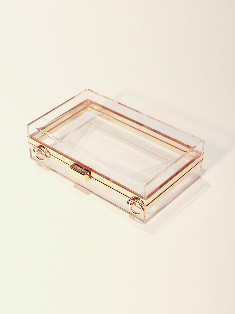 Transparent  Acrylic Box Evening Clutch Bag Clear Purse