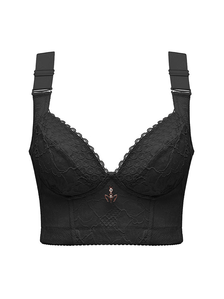 Women's Lace Beauty Back Wire-Free Longline Bra