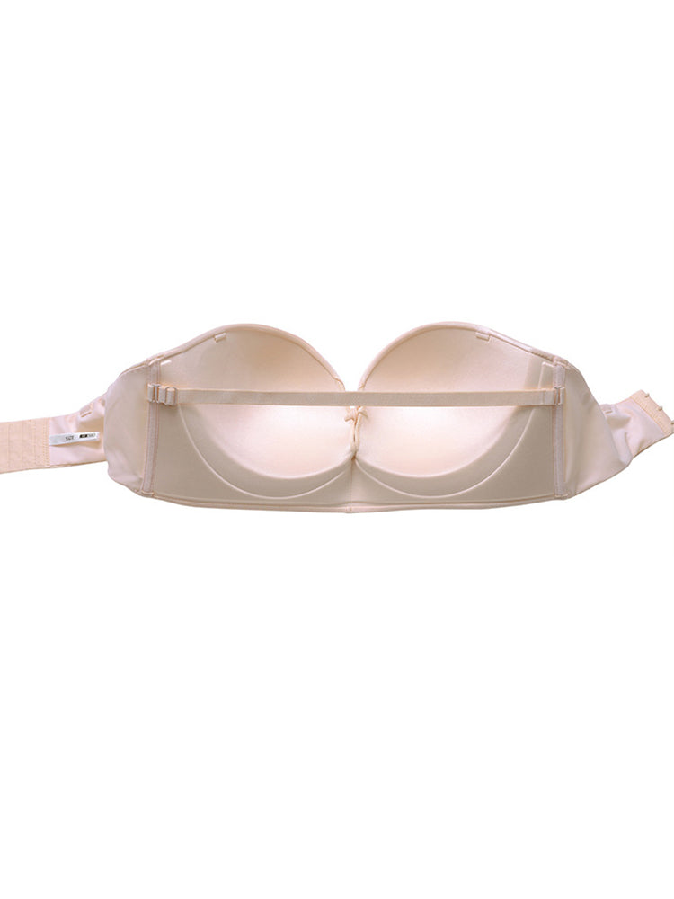 Seamless Push Up No-slip Half Cup Strapless Bra